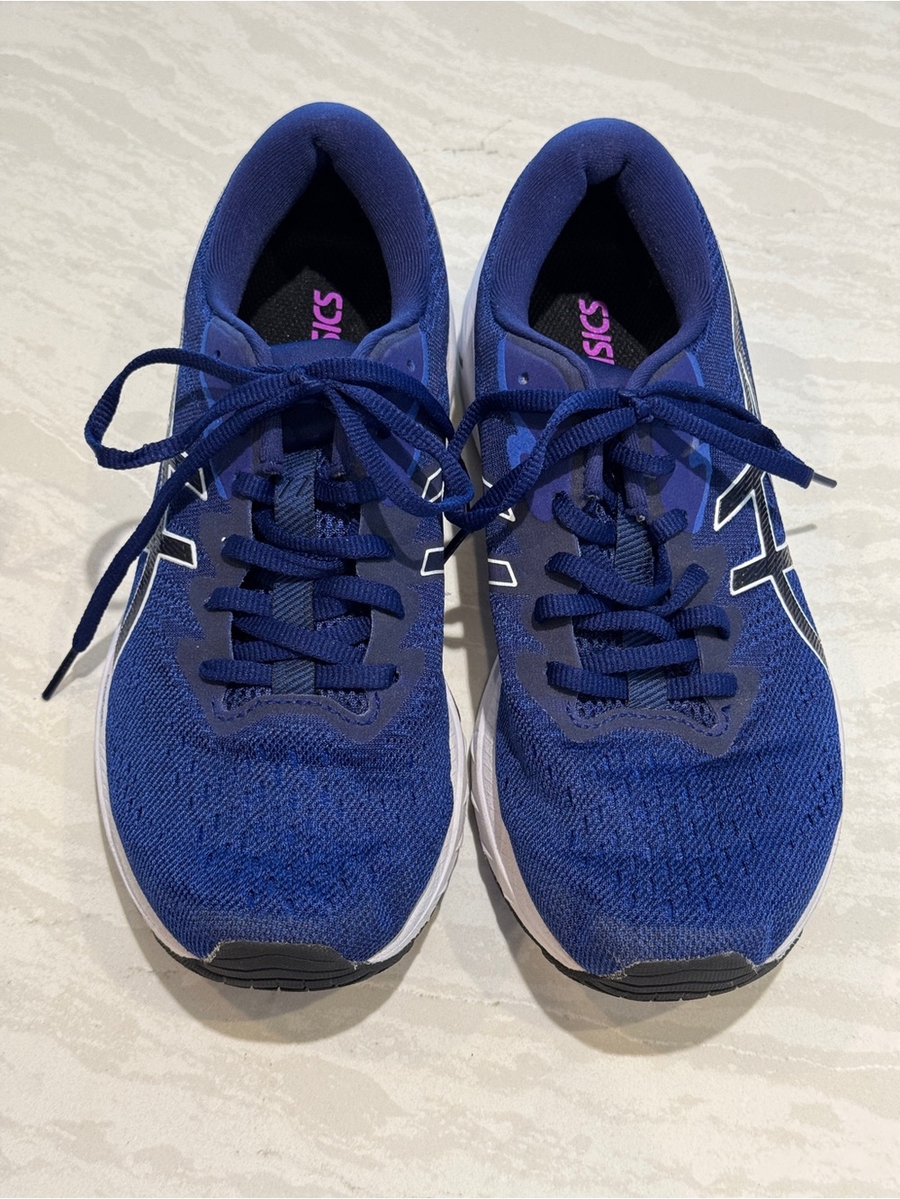 Asics Women's Athletic Running Shoes in Navy Blue with White Accents